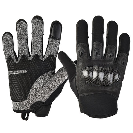 Men's Outdoor Half-Finger Gloves Carbon Fiber Shell Anti-Cut and Wear-Resistant Combat Sports Training Anti-Slip Tactical Gloves Special Forces