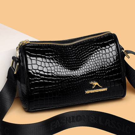 2024 New High-grade Texture Crocodile Pattern Women's Bag Trendy All-match Casual Cylinder Pillow Shoulder Crossbody Bag Foreign Trade Bag