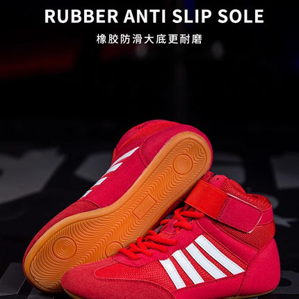 High-top Boxing Shoes Boys and Girls Sanda Fighting Fighting Training Shoes Adult Wrestling Shoes Fitness Weightlifting Martial Arts Shoes