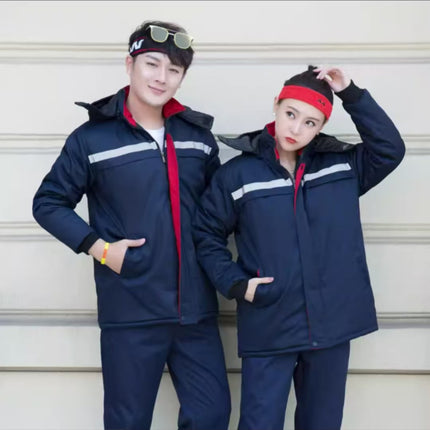 Winter Work Clothes Cold-proof Cotton Coat Thickened Work Protection Clothing Factory Workshop Factory Clothes Printing Thickened Cotton Coat
