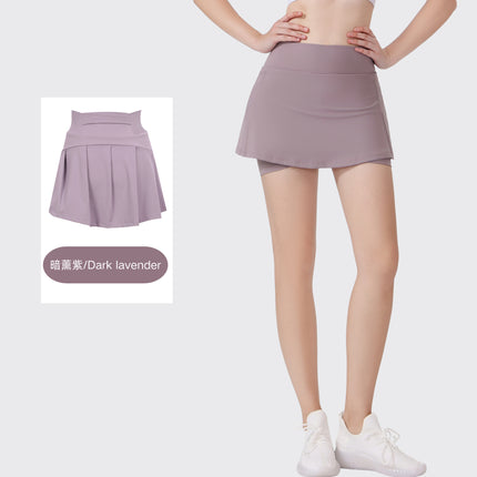 [in Stock] Ld Yoga Spring/Summer Short Skirt Anti-Exposure Fitness High-Waisted Sports Quick-Dry Training Tennis Pleated Skirt