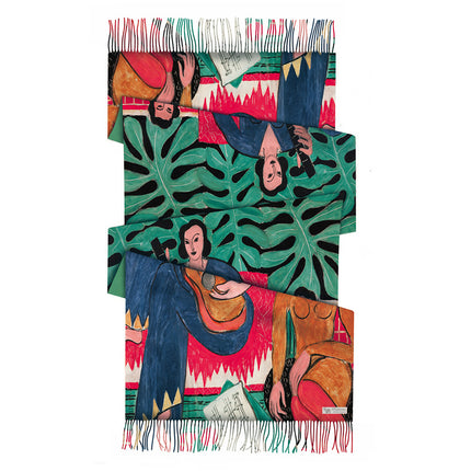 Winter Fashionable and Versatile Van Gogh Oil Painting Series Starry Sky Ladies Imitation Cashmere Long Scarf for Mother Shawl Warm Scarf