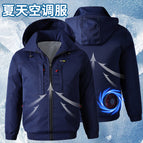 Blue hooded air-conditioned suit is just clothes / 165