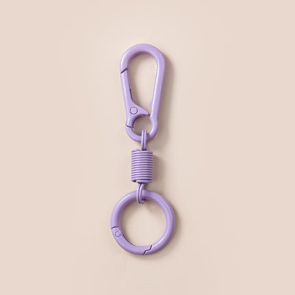 Colorful Breathing Rebound Ring Keychain Solid Color Simple Zinc Alloy Car Cross-Border Carabiner Keychain