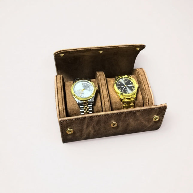 Retro Crazy Horse Pattern Genuine Leather Texture Pu Leather Watch Storage Box 1 2 3 Watch Positions Watch Box Gift Box