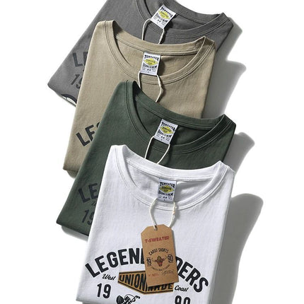Ami Khaji Technology Printed Round Neck Sports Leisure Wash Cotton Couples Vintage Garden Swing Side Split Vest