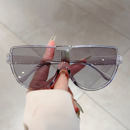 Fashion Large Frame Conjoined Internet Celebrator Same Style Aviator Women's Sunglasses Advanced Sense Trendy Street Photoshoot Windproof Sunglasses