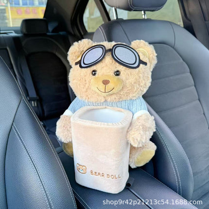 Car Puppy Tissue Seat Back Multifunctional Car Hanging Cartoon Cute Tissue Box Cover Women's Stuffed