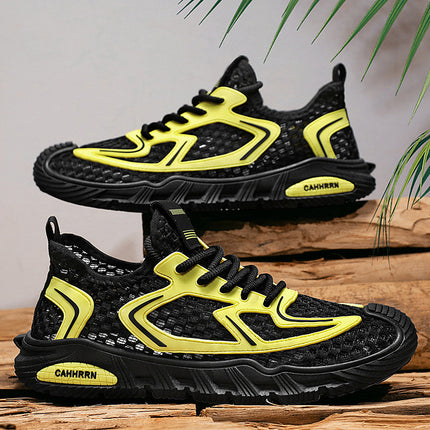 Air-Conditioned Shoes, Ultra-Light Outdoor Large Size Breathable Hollow Large-Eye Mesh Sports Shoes, Casual Dad Shoes, Men's Designer Models