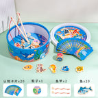 [bucket] 20 fish + cards + 2 fishing rods + dice + ziplock bag