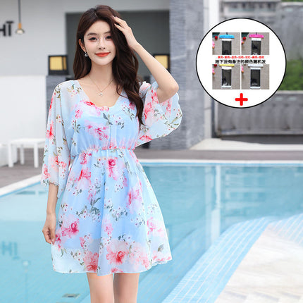 New plus size Swimsuit Women's Hot Spring Belly Covering Slim Split Bags Three-Piece Set 40.00 kg-100.00 kg chubby girl