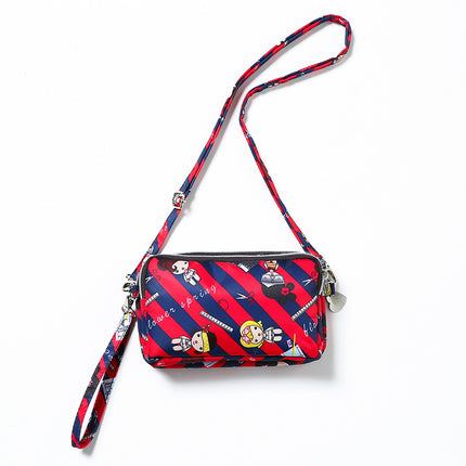 Mobile phone coin purse hand-held mini canvas bag women's bag Oxford cloth cartoon fabric bag wholesale