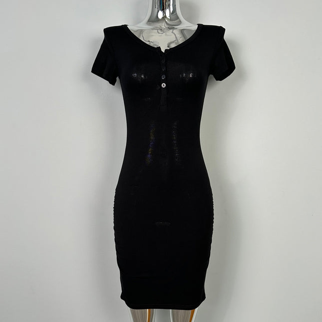 South Korea's Dongdaemun New Product Sexy Short-Sleeved Hip-Hugging Dress Body-Shaping Tight Dress