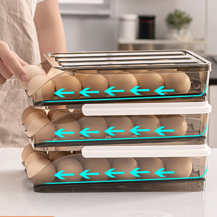 Egg Tray Box Egg Storage Box Household Rolling Egg Rolling Food Grade Japanese Space Drawer Refrigerator Saving