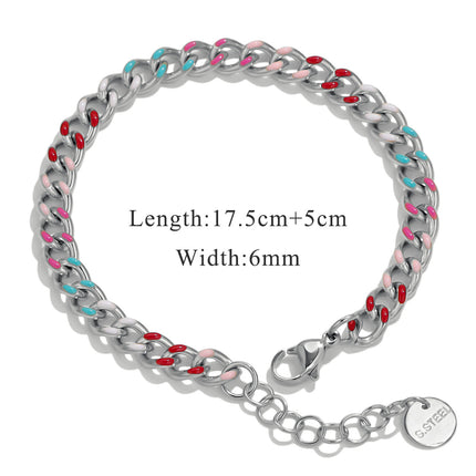 European and American Cross-Border Jewelry Colorful Bracelets for Men and Women, Light Luxury High-End Stainless Steel Non-Fading Jewelry Wholesale
