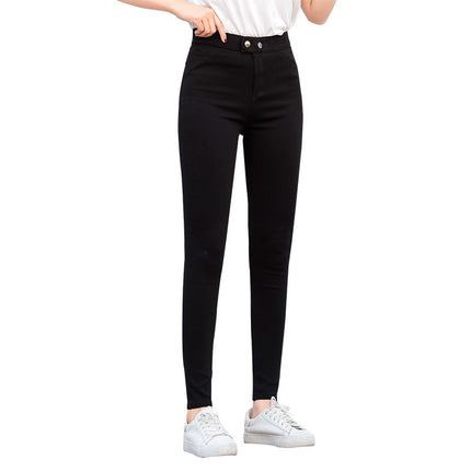 Factory goods pass counter quality hemming washing magic pants do not fade, do not ball, do not draw silk do not shrink small black pants