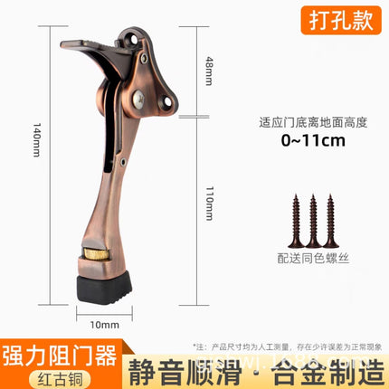 Zinc alloy door locator casual stop pedal door top rubber movable stop pendulum door stop door touch door stop Horseshoe