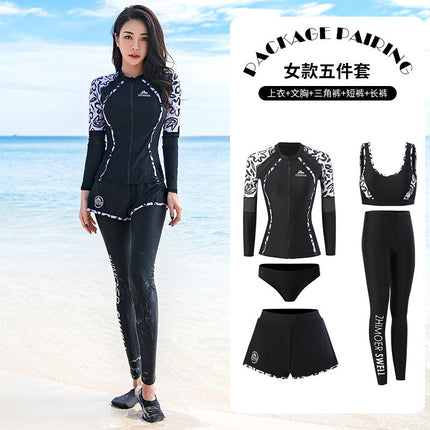 Diving suit women's new couple anti-DDoS swimsuit split long-sleeved trousers quick-drying surfing snorkeling suit jellyfish suit men