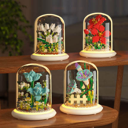 Jihui building blocks flower sunflower M1096 compatible with Lego assembled children's educational toys boys and girls gifts cross-border