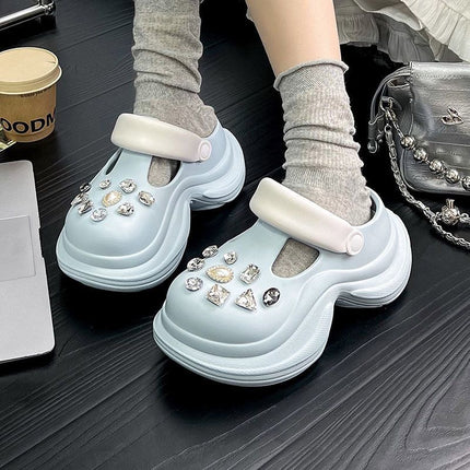2026 New Hot-Selling Thick-Soled 8cm Clogs, Height-Increasing Outdoor Water Shoes, Suitable for Camping and Shopping, Slip-On Sandals