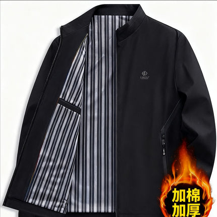 [Cross-Border Wholesale] Men's Stand-Up Collar Jacket Autumn and Winter Casual Middle-Aged and Elderly Dad Spring & Fall High-End Men's Jacket