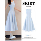 Milk blue sleeveless long dress [sweet style] / XL