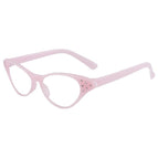 Pink frame white lens [triangular diamond]