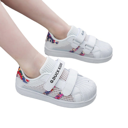 Little Yellow Duck children's shoes mesh girls white shoes new summer shell head boys shoes single mesh breathable children's board shoes