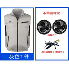 Apricot singlet + 2 three-blade black fans + USB adjustment cable [5V] [new version] / M