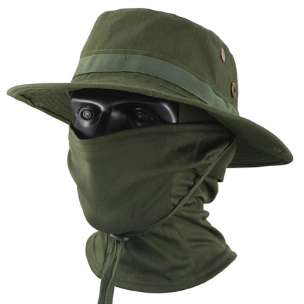 Camouflage Tactical Penny Hat suit Multifunctional Outdoor Fishing Hat Fisherman Hat Sunscreen Protective Breathable Round Edge Hat for Men