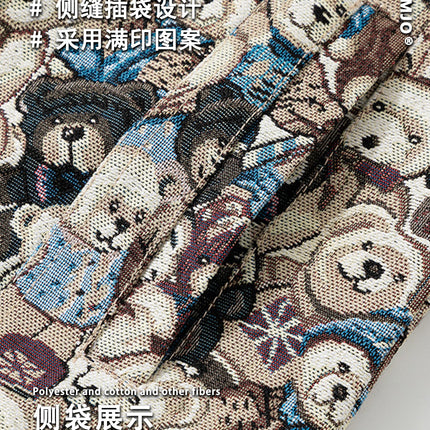 Ola's New Autum Style Uses All-Over Printed Pattern Lapel Cardigan Niche Design Trendyy Handsome Chic Unique Jacket