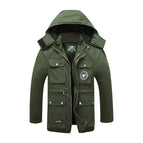 Add velvet and cotton [Army green medium length] cotton-padded Earth / 165/M [45.00 kg-57.50 kg]]