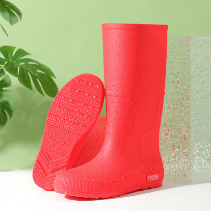 Spring and Summer Non-Slip Women's High Rain Boots Rainy Season Commuting British Work Boots Fashion Rubber Shoes Women's Water Shoes 33 High Tide Water Boots