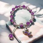 Ad01 elf purple heart-shaped swan bracelet