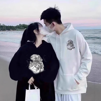 High-grade oversize Men's and Women's Top Special Couple Clothing Autumn and Winter fleece-lined Hooded Sweat Fashion Brand Class Clothes