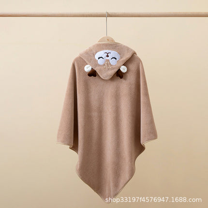 Coral Fleece Bath Towel Class A Baby Holding quilt Absorbent Newborn Children Autumn and Winter Thickened Package Cartoon Hooded Bath Towel Bucket