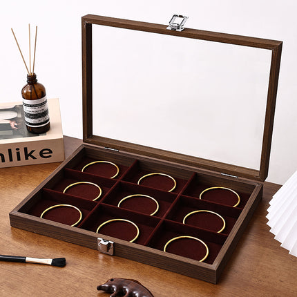 Walnut Jewelry Storage Box Ring Earrings Necklace Bracelet Box Solid Wood Large Capacity Anti-Oxidation Jewelry Display Box