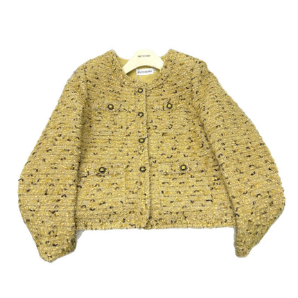 French-Style Gilded Socialite Short Jacket for Women, 2025 Autumn and Winter down Coat in Elegant Light Yellow