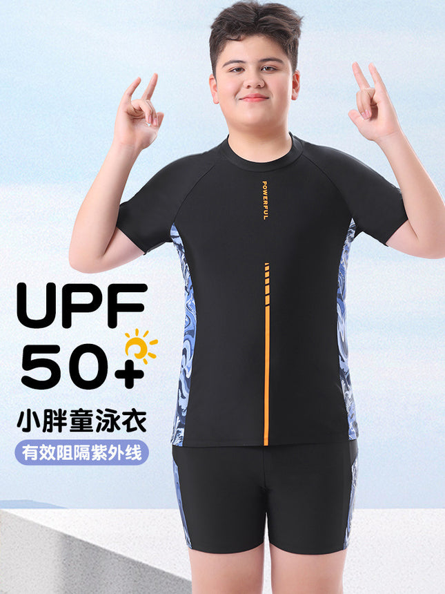 Boys' suit Swimsuit Boys' Teenagers Split Size Swimsuit Chubby Children Chubby Children Sunscreen Swimsuit