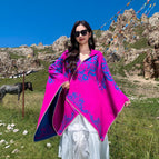 Cape with hat-pink