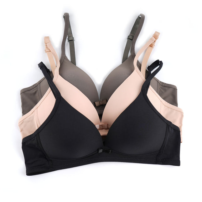 Triangle Cup Underwear Small Chest Gathering Glow Surface Soft Non-Steel Ring Bra Breathable Thin Upper Bra for Students Girls