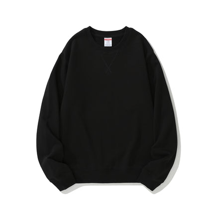 380g Heavyweight Pure Cotton Terry Sweatshirt Men's Sweatshirt American Retro Solid Color Long-Sleeve Crew Neck Unisex Customizable