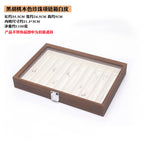 Walnut color jewelry box white leather pearl necklace box