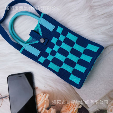 Girl's Heart-Shaped Knitted Crossbody Bag