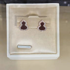 Gourd earrings (copper Champagne Gold red agate)