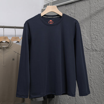 Di department flat for winter men's outdoor warm fashion all-match skin-friendly delicate bottoming warm velvet crew neck long sleeve T-shirt