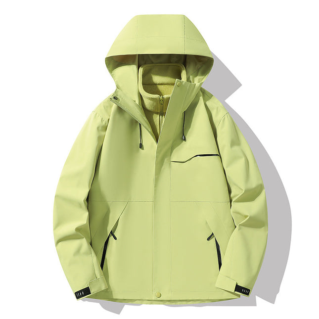 Outdoor Jacket Three-In-One Jacket for Men and Women, Polar Fleece Liner, Removable Two-Piece Set, Printed Logo, Unisex