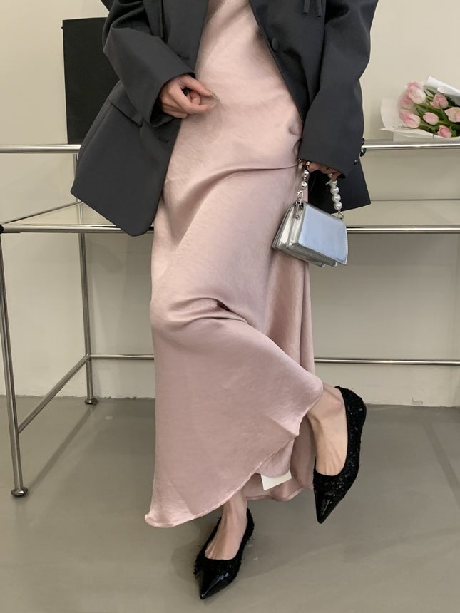 French Lady Style Evening Shoes with Skirts 2025 Spring and Summer New Style Small Fragrant Style Single Shoes Leather Splicing Women's Shoes