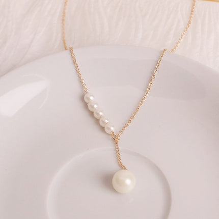 Sweet personality simple natural Joker imitation pearl necklace pearl necklace ladies necklace jewelry wholesale supply