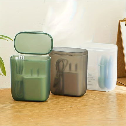 TEMU generation data cable storage box charger bluetooth headset portable waterproof multi-function finishing box with lid